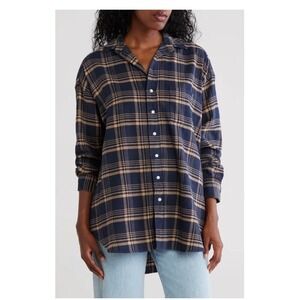 FRANK & EILEEN Shirley Plaid Oversized Button-Up Shirt Size‎ XXS Blue NEW Fall
